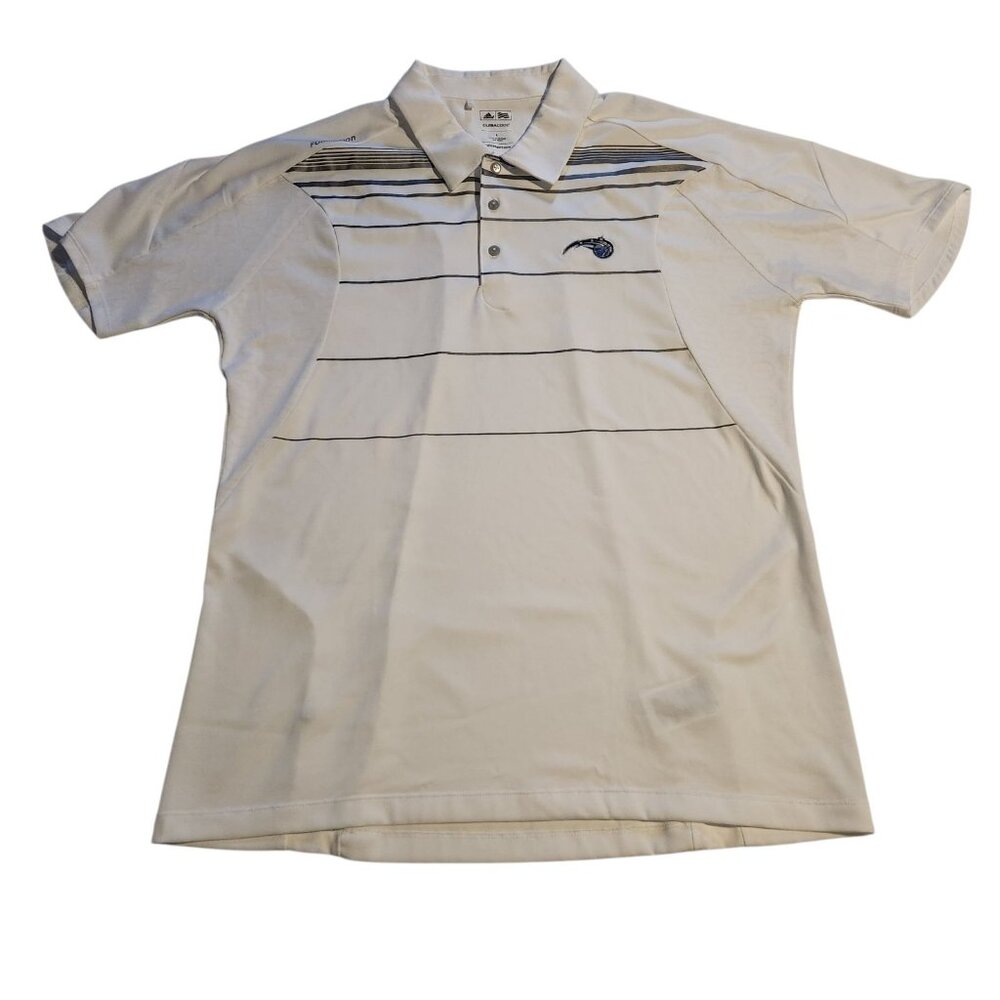 Orlando Magic Polo Shirt Adidas ClimaCool  Golf White Short‎ Sleeve Mens Large